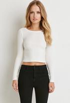 Forever21 Women's  Ribbed Knit Crop Top (cream)