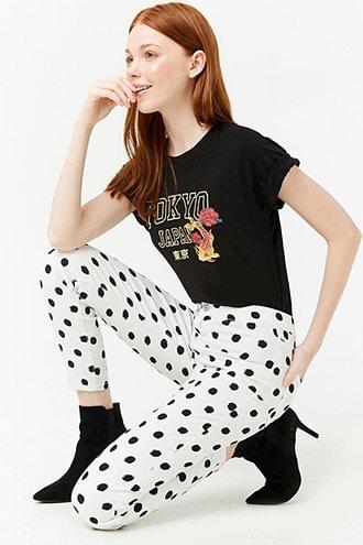 Forever21 Polka Dot Print Jeans