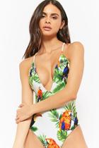 Forever21 Tropical Print One-piece Swimsuit