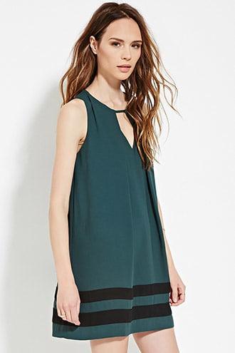 Forever21 Contemporary Pleated Stripe Dress