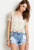 Forever21 Floral Crochet Boxy Top