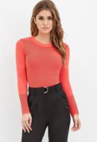 Forever21 Women's  Ribbed Knit Cropped Sweater (coral)