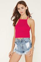 Forever21 Women's  Ribbed Knit Cropped Cami
