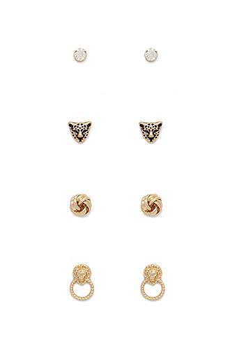 Forever21 Cheetah Mixed Stud Set