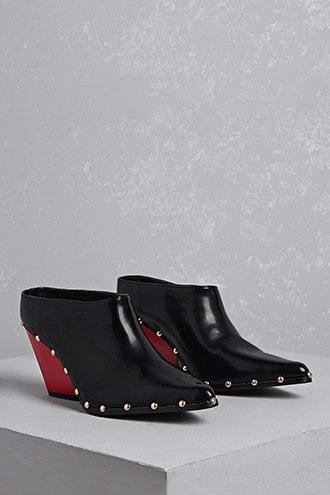 Forever21 Studded Faux Leather Mules