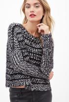 Forever21 Contemporary Striped Shaggy Knit Sweater