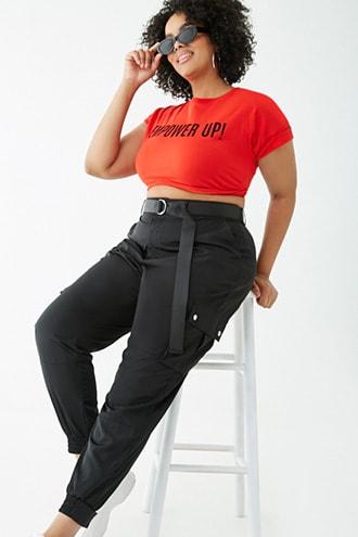 Forever21 Plus Size Utility Belted Joggers