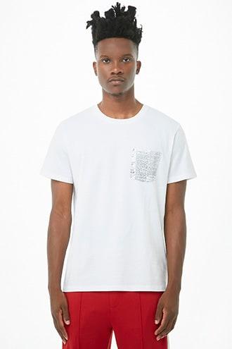 Forever21 Newspaper Print-pocket Graphic Tee