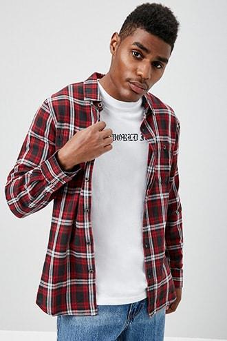 Forever21 Retrofit Plaid Pocket Shirt