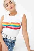Forever21 Rainbow-trim Graphic Tee