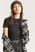 Forever21 Cropped Rose Graphic Tee