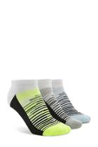 Forever21 Women's  Black & Lime Active Ankle Socks - 3 Pack