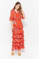 Forever21 Floral Pleated Maxi Dress