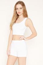Forever21 Women's  White Cotton-blend Shorts