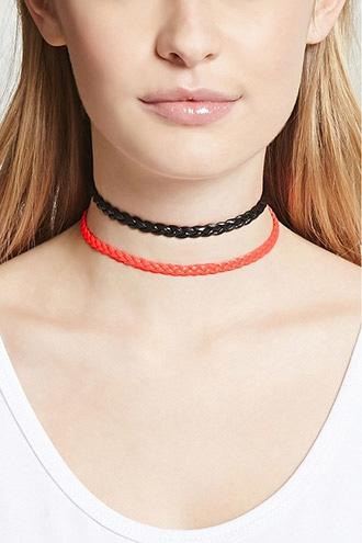 Forever21 Braided Faux Leather Choker Set
