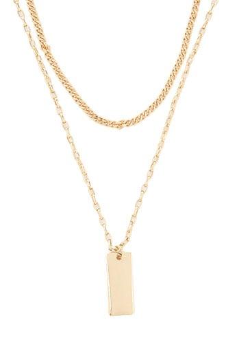 Forever21 Bar Pendant Chain Necklace Set