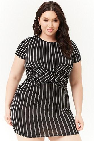 Forever21 Plus Size Striped Twist-front Dress