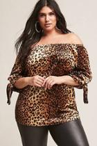 Forever21 Plus Size Velvet Leopard Print Top