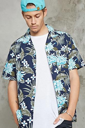 Forever21 Floral Print Hawaiian Shirt