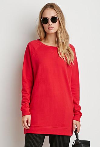 Forever21 Longline Raglan Sweatshirt