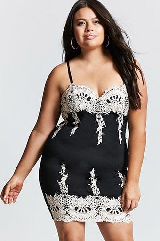 Forever21 Plus Size Crochet Lace Cami Dress