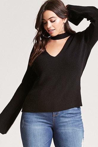 Forever21 Plus Size Mock Neck Cutout Top