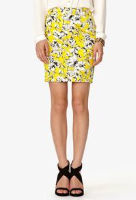 Forever21 Essential Sketched Floral Pencil Skirt