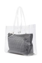 Forever21 Clear Tote & Glen Plaid Pouch