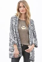 Forever21 Contemporary Marled Striped Knit Cardigan