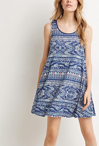 Forever21 Abstract Floral Babydoll Dress