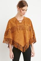 Forever21 Genuine Suede Fringed Poncho