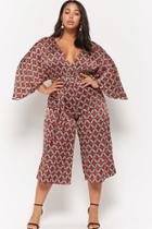 Forever21 Plus Size Surplice Abstract Print Jumpsuit