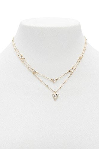 Forever21 Triangle Charm Necklace Set