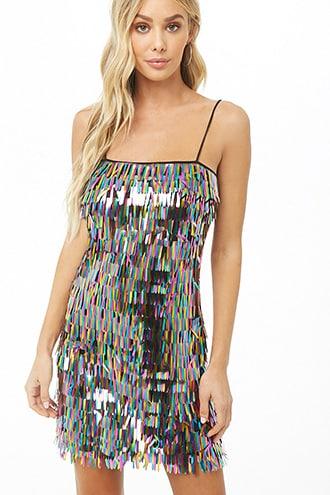 Forever21 Multicolor Fringe Sequin Mini Dress