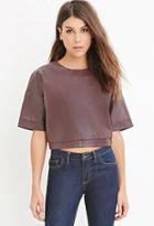 Forever21 Women's  Faux Leather Boxy Top