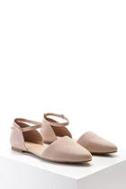 Forever21 Faux Suede Ankle Strap Flats