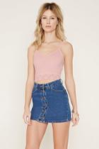 Forever21 Women's  Lace-trimmed Cropped Cami