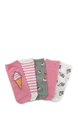 Forever21 Ice Cream Graphic Ankle Socks - 5 Pack