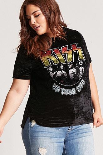 Forever21 Plus Size Kiss Velvet Band Tee