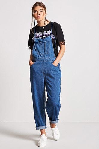 Forever21 Denim Cami Overalls