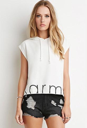 Forever21 Karma Graphic Boxy Hoodie