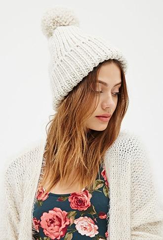 Forever21 Slouchy Pom Pom Beanie