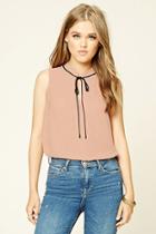 Forever21 Women's  Chiffon Tie-neck Blouse