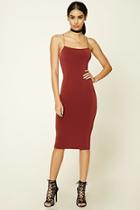 Forever21 Women's  Wine Back Cutout Cami Dress