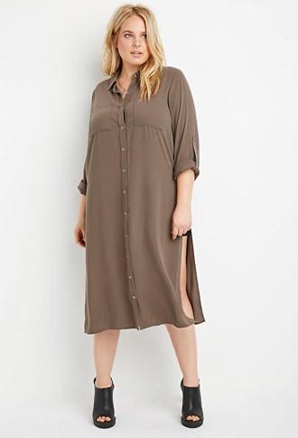 Forever21 Plus Longline High-slit Tunic