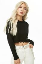 Forever21 Distressed Sweater-knit Crop Top