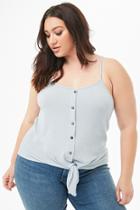 Forever21 Plus Size Textured Knit Tie-hem Cami
