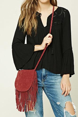 Forever21 Fringe Suede Crossbody