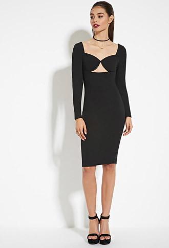 Forever21 Women's  Tiger Mist Cutout Bodycon Dress