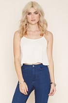 Forever21 Women's  Cream Boxy Cropped Cami